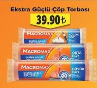 Macromax Ekstra Güçlü Çöp Torbası