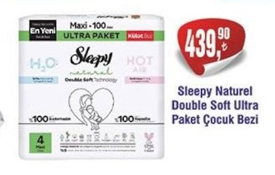 Sleepy Naturel Double Soft Ultra Paket Çocuk Bezi 100 Adet