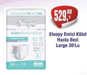 Sleepy Süper Emici Külot Hasta Bezi Large 30'Lu