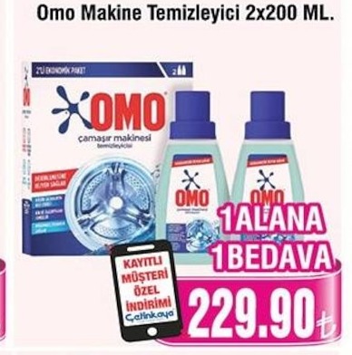 Omo Makine Temizleyici 2X200 Ml