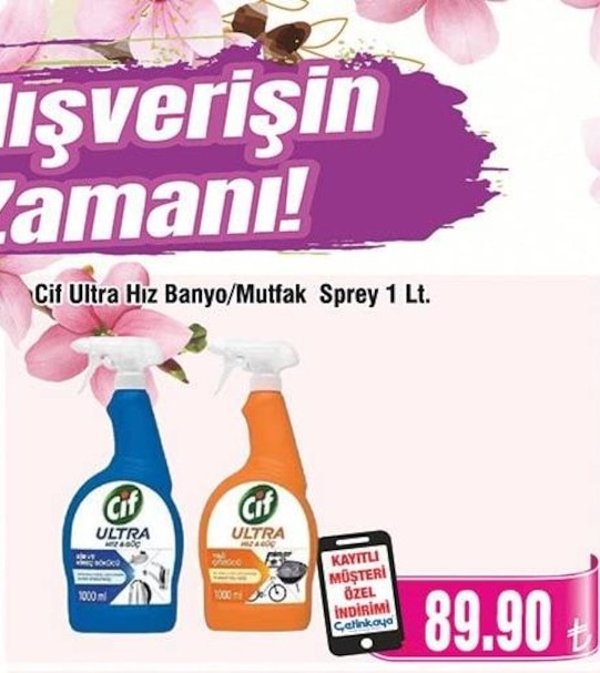 Cif Ultra Hız Banyo/Mutfak Sprey 1 Lt.