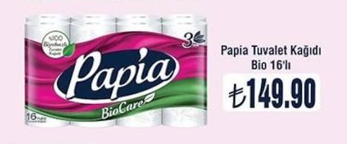 Papia Tuvalet Kağıdı Bio 16’Lı