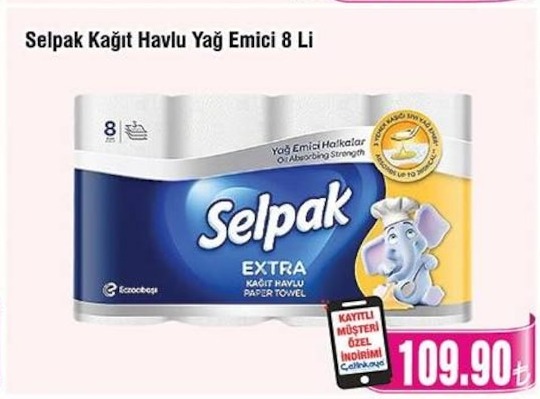Selpak Kağıt Havlu Yağ Emici 8 Li