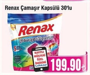 Renax Çamaşır Kapsülü 30'Lu
