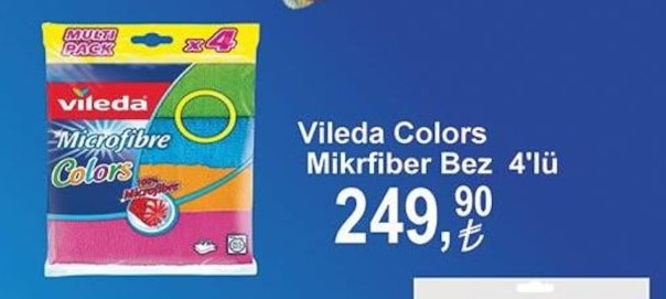 Vileda Colors Mikrofiber Bez 4'Lü
