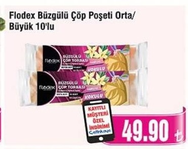 Flodex Büzgülü Çöp Poşeti Orta/Büyük 10'Lu