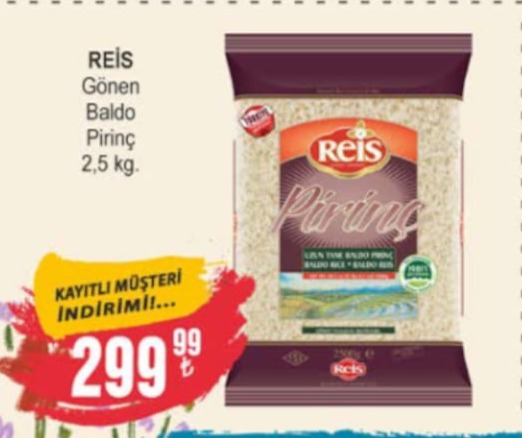 Reis Gönen Baldo Pirinç 2,5 Kg