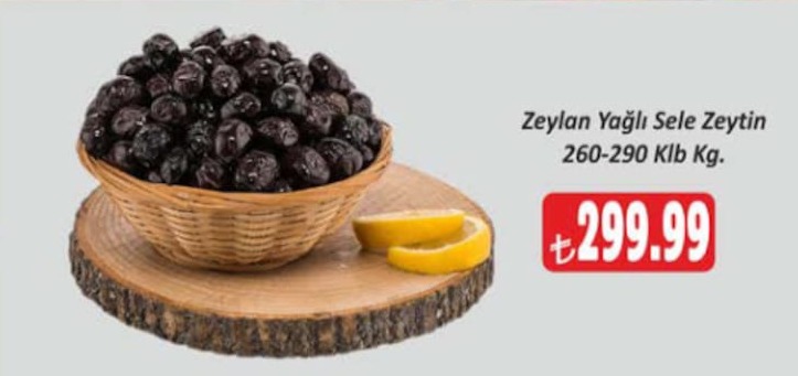 Zeylan Yagli Sele Zeytin 260-290 Klb Kg.