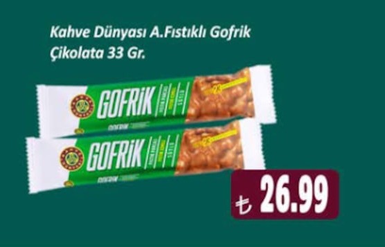 Kahve Dünyasi A.Fistikli Gofrik Çikolata 33 Gr