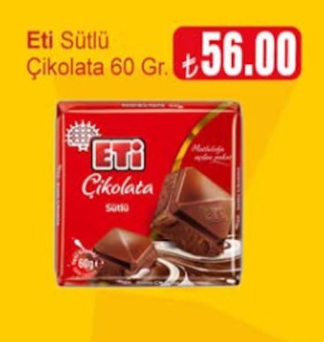 Eti Sütlü Çikolata 60 Gr.