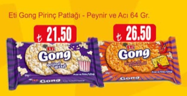 Eti Gong Pirinç Patlağı - Peynir Ve Acı 64 Gr.