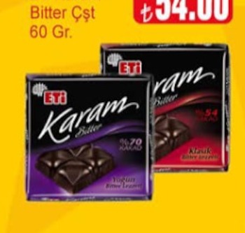 Eti Karam Bitter Çikolata 60 Gr