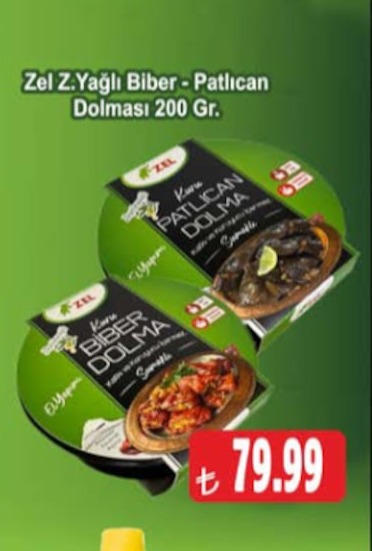 Zel Zeytinyağlı Biber Patlıcan Dolması 200 Gr.
