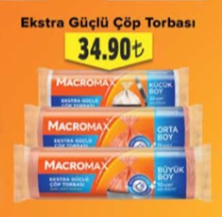 Macromax Ekstra Güçlü Çöp Torbası