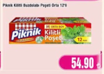 Piknik Kilitleli Buzdolabi Poşeti Orta 12'Li
