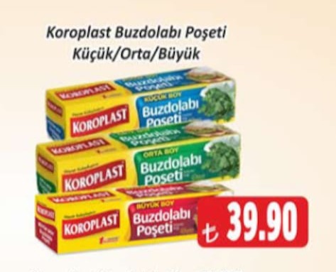 Koroplast Buzdolabı Poşeti Küçük/Orta/Büyük