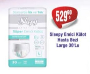 Sleepy Emici Külot Hasta Bezi Large 30'Lu