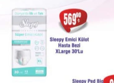 Sleepy Emici Külot Hasta Bezi Xlarge 30'Lu
