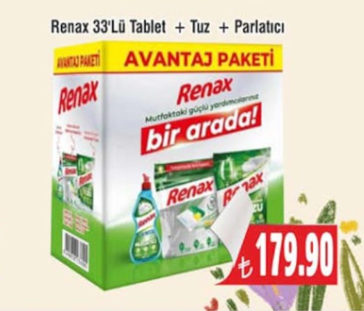 Renax 33'Lü Tablet Tuz Parlatıcı Avantaj Paketi