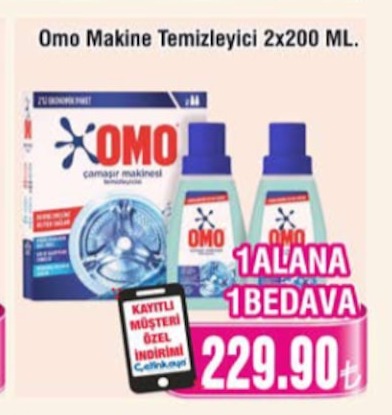 Omo Makine Temizleyici 2X200 Ml