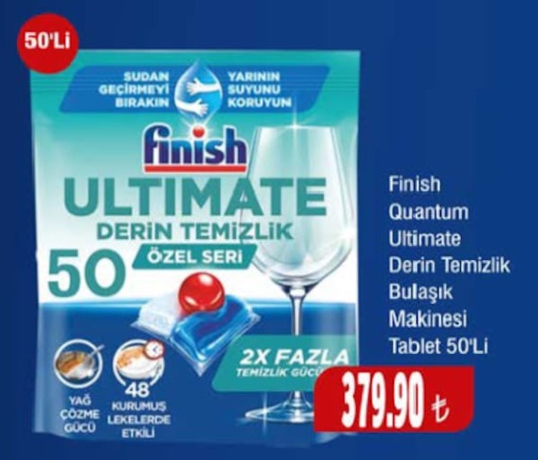 Finish Quantum Ultimate Derin Temizlik Tablet 50'Li