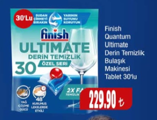 Finish Quantum Ultimate Derin Temizlik Tablet 30'Lu
