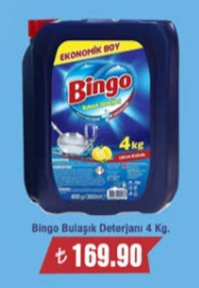 Bingo Bulaşık Deterjanı 4 Kg.