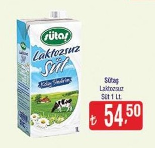 Sütaş Laktozsuz Süt 1 Lt.