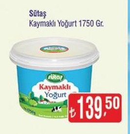 Sütaş Kaymaklı Yoğurt 1750 Gr.