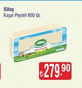 Sütaş Kaşar Peyniri 600 Gr.