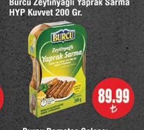Burcu Zeytinyağlı Yaprak Sarma Hyp Kuvvet 200 Gr