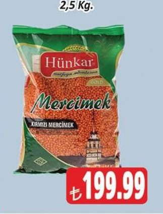 Hünkar Mercimek 2,5 Kg