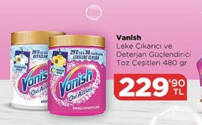 Vanish Leke Çıkarıcı Ve Deterjan Güçlendirici Toz Çeşitleri 480 Gr