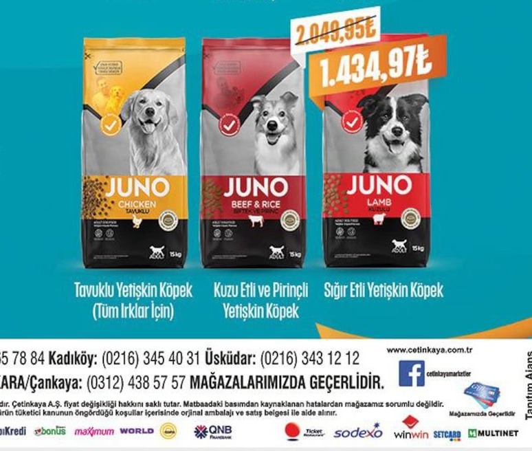 Juno Tavuklu Yetişkin Köpek Maması 15Kg