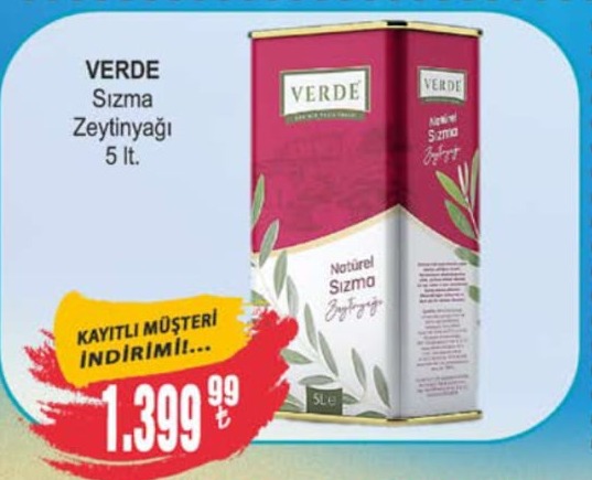 Verde Sızma Zeytinyağı 5 Lt.