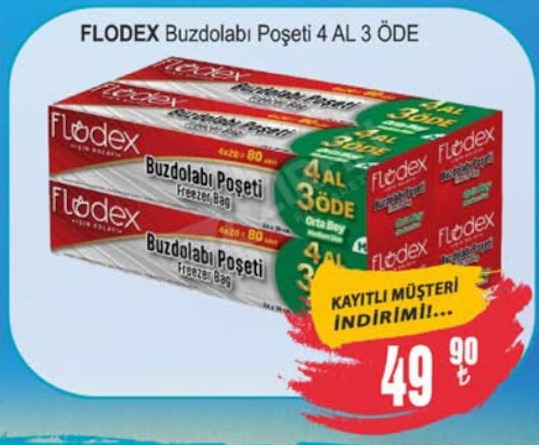 Flodex Buzdolabı Poşeti 4 Al 3 Öde
