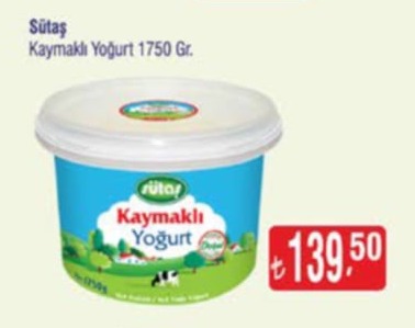 Sütaş Kaymaklı Yoğurt 1750 Gr.