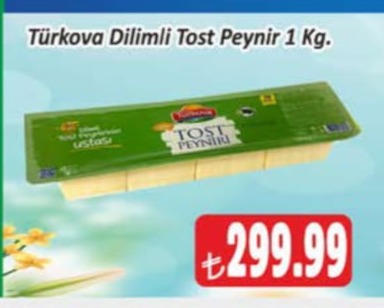 Türkova Dilimli Tost Peynir 1 Kg.