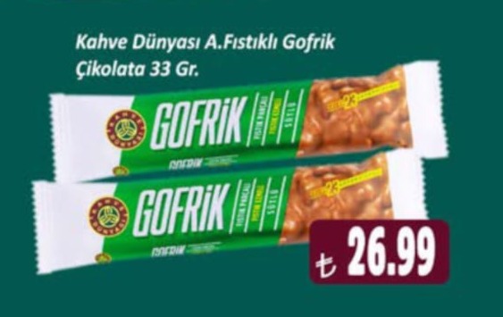 Kahve Dünyası A.Fıstıklı Gofrik Çikolata 33 Gr