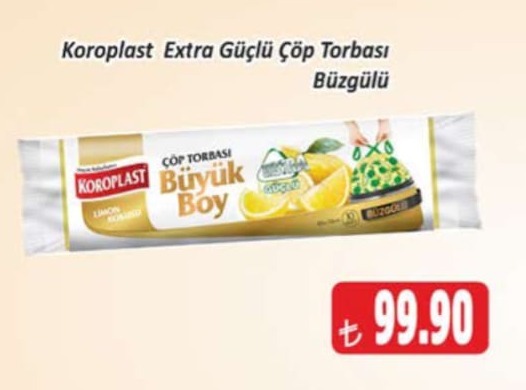 Koroplast Extra Güçlü Çöp Torbası Büzgülü