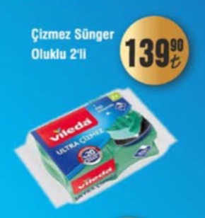 Vileda Çizmez Sünger Oluklu 2'Li