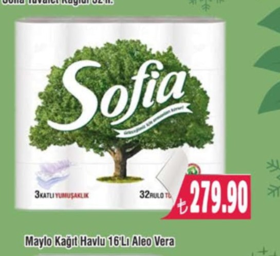 Sofia Tuvalet Kağıdı 32'Li
3 Katlı Yumuşaklık