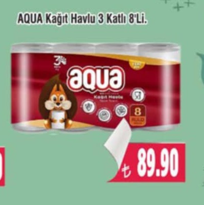 Aqua Kağıt Havlu 3 Katlı 8'Li