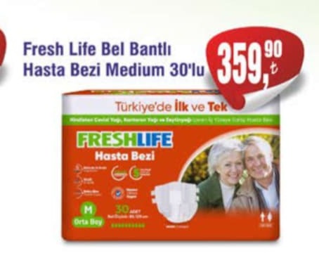 Fresh Life Bel Bantlı Hasta Bezi Medium 30'Lu