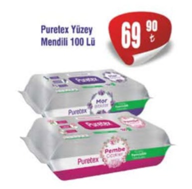 Puretex Yüzey Mendili 100 Lü