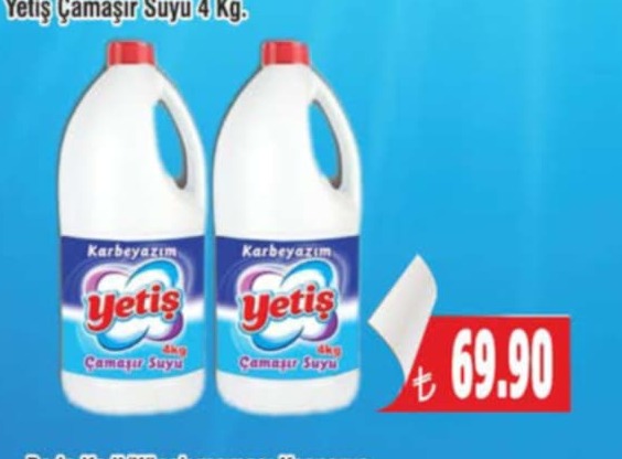 Yetiş Çamaşır Suyu 4 Kg