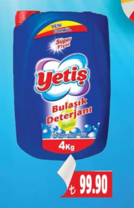 Yetiş Bulaşık Deterjanı 4 Kg