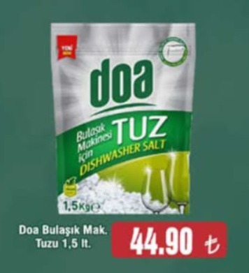 Doa Bulaşık Makinesi Tuzu 1,5 Kg.
