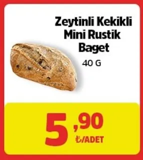 Zeytinli Kekikli Mini Rustik Baget 40 G