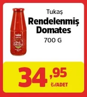 Tukaş Rendelenmiş Domates 700 G